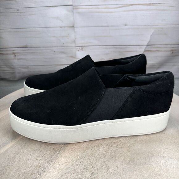 Vince Warren Womens Platform Slip On Sneakers Size 13 Black Casual Shoes - Picture 4 of 12